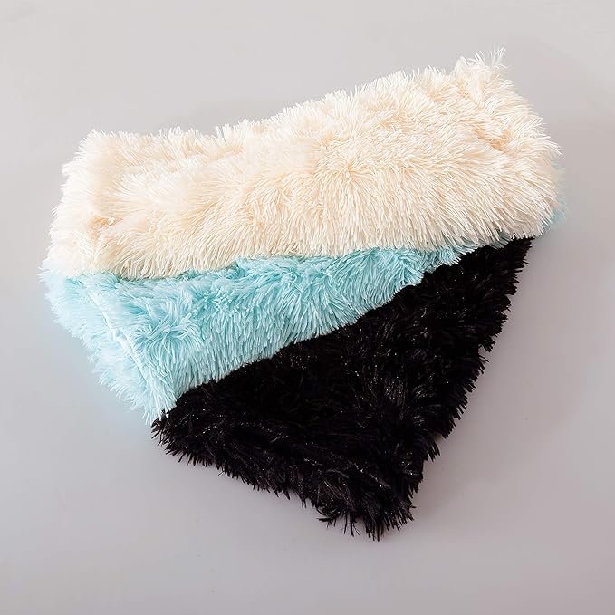 Reafort Luxury Long Hair, PV Fur, Faux Fur Euro Sham Pillow Cover/Case 26"x26" with Zipper Closure (26"x26" Euro Sham, Grey)