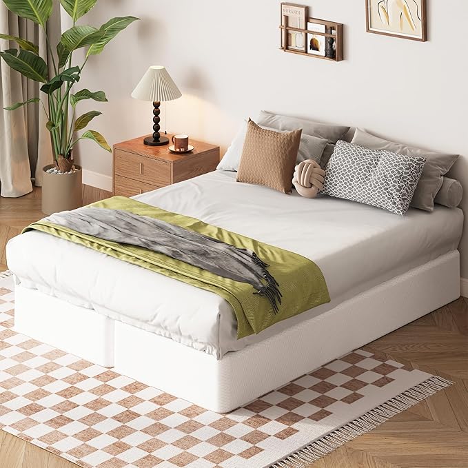 EMODA Split King Box Spring 10 Inch Heavy Duty Bed Base Metal Mattress Foundation with Fabric Cover in 2 Piece, Noise Free, Easy Assembly