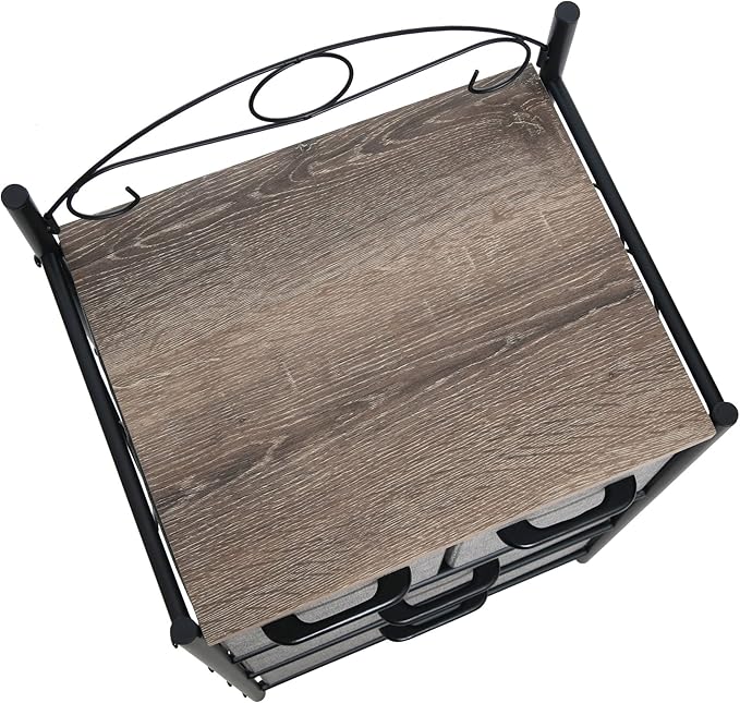 Household Essentials Ashwood Iron & Engineered Wood 4-Drawer Chest