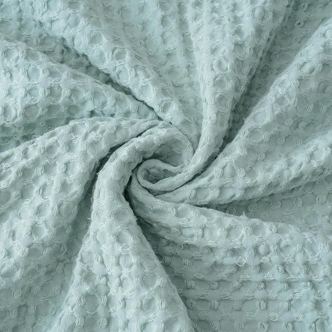 PHF Ultra Soft Waffle Weave Euro Shams Pillow Covers, No Filling, 2 Pack 26" x 26" Bed Cushion Covers, Breathable & Skin-Friendly Bed Pillow Shams for Stylish Home Decor, Aqua