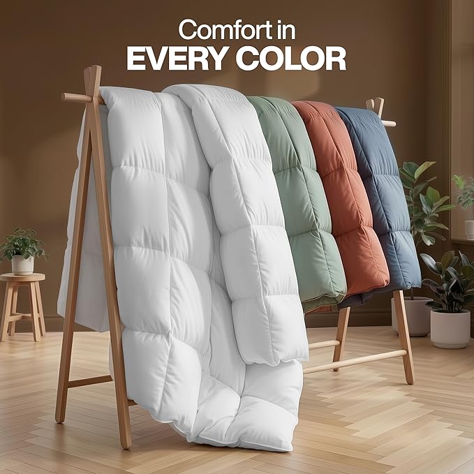 Utopia Bedding Comforter Duvet Insert, Quilted Comforter with Corner Tabs, Box Stitched Down Alternative Comforters Twin Size (White, Pack of 2)