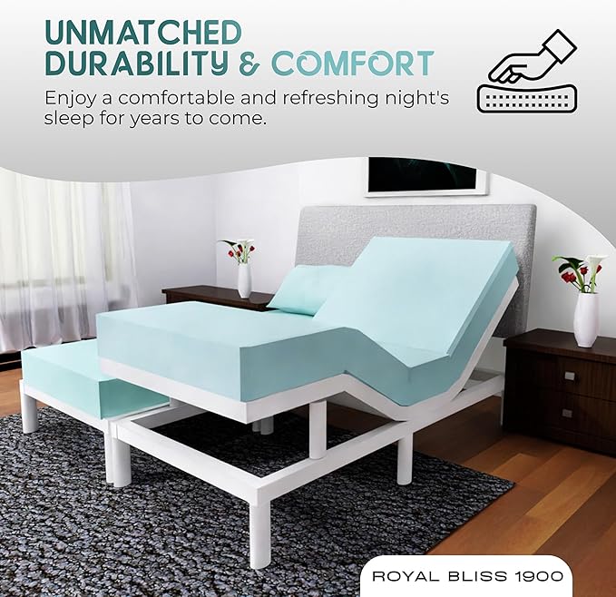 Split Queen Sheets - 5 Pcs Set for Adjustable Bed - Soft, Wrinkle-Resistant (Aqua)