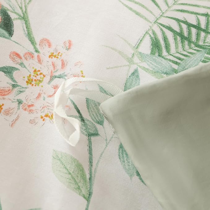 OAITE Duvet Cover Set,100% Cotton Comforter Cover with Floral Pattern Duvet Cover Set,Soft Bedding Set Includes with 3 Piece (2 Pillow Shams,1 Duvet Cover)