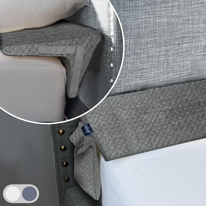 XetraDesign Bed Wedge Pillow for Headboard Gap Up to 7", Triangle Gap Filler for Bed, Mattress Wedge Gap Filler, Headboard Space Filler, Corner Pillow, Grey Twin 39"