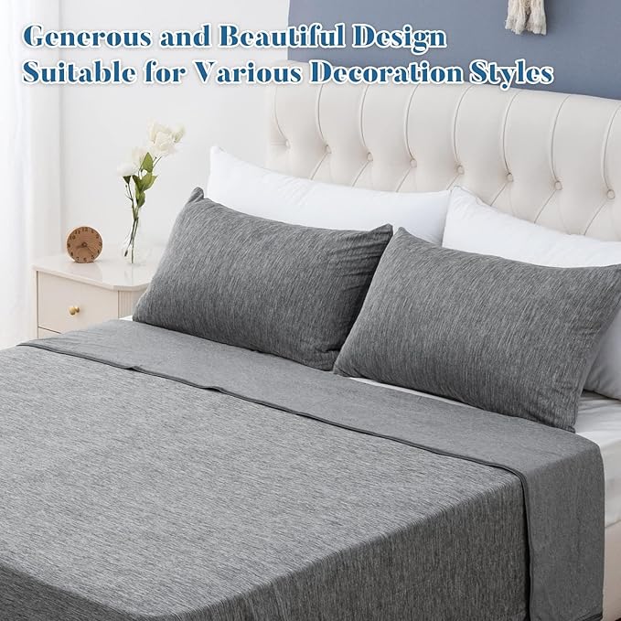 CHOSHOME Cooling Pillow Cases Zipper Pillow Covers Q-Max > 0.45 Zippered Pillowcases for Hot Sleepers, Soft, Breathable, Skin-Friendly, 2 Pack (Queen, 20"x30", Grey)