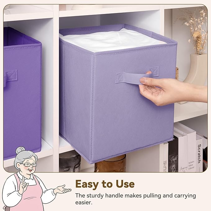 GRANNY SAYS Cube Storage Bins, 11 Inch Cube Storage Organizer, Fabric Storage Bins, Storage Cubes for Shelves, Closet, Purple Gradient, 8-Pack