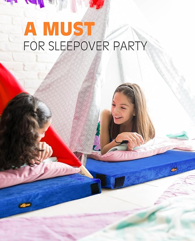 GAIALOOP 3 Inch Memory Foam Camping Mattress, Dual Layer Thick Sleeping Camp Pad for Car Tent Cot, Roll-Up Portable Glamping Floor Bed for Guests Sleepover