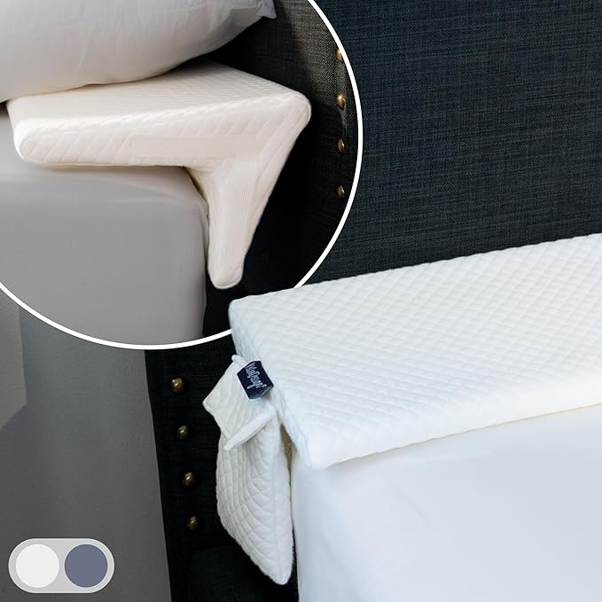 XetraDesign Bed Wedge Pillow for Headboard Gap Up to 7", Triangle Gap Filler for Bed, Mattress Wedge Gap Filler, Headboard Space Filler, Corner Pillow, White King 76"