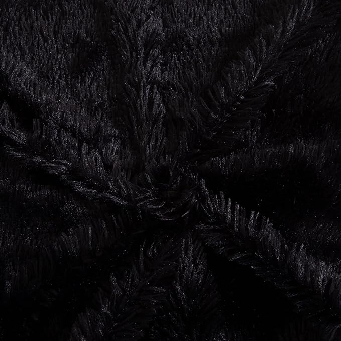 Reafort Luxury Long Hair, PV Fur, Faux Fur Euro Sham Pillow Cover/Case 26"x26" with Zipper Closure (26"x26" Euro Sham, Black)