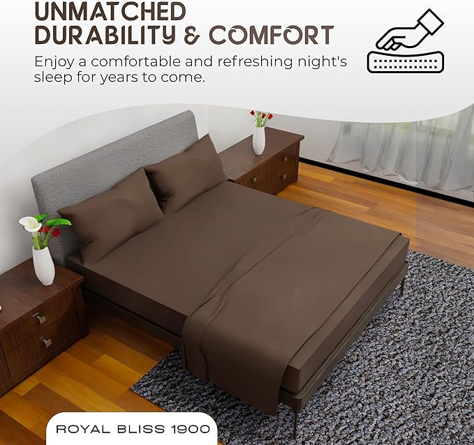 Full Size Bed Sheets – 4Pcs Bed Sheets Full Size Set, Deep Pocket, Double Brushed Microfiber, Fade Resistant, Soft & Breathable for Cozy and Comfortable Sleep(Chocolate)