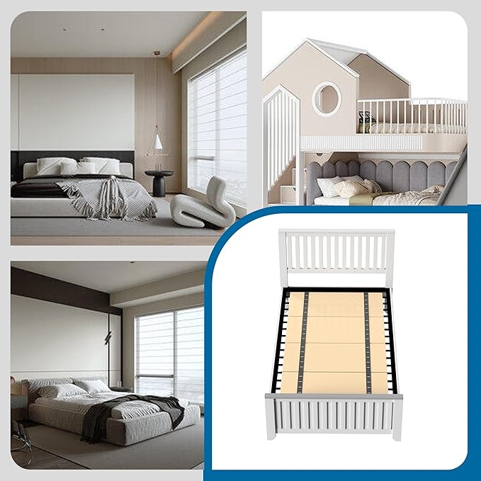 Heavy Duty Thick Folding Box Spring, Mattress Supporting Wood Floor, Foldable Box Spring, Bed Support Slats,64"x57"