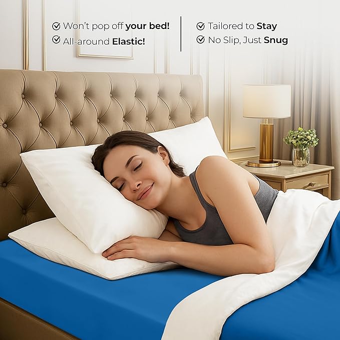 Utopia Bedding Queen Fitted Sheet - Bottom Sheet - Deep Pocket - Soft Microfiber - Shrinkage and Fade Resistant - Easy Care -1 Fitted Sheet Only (Dusk Blue)