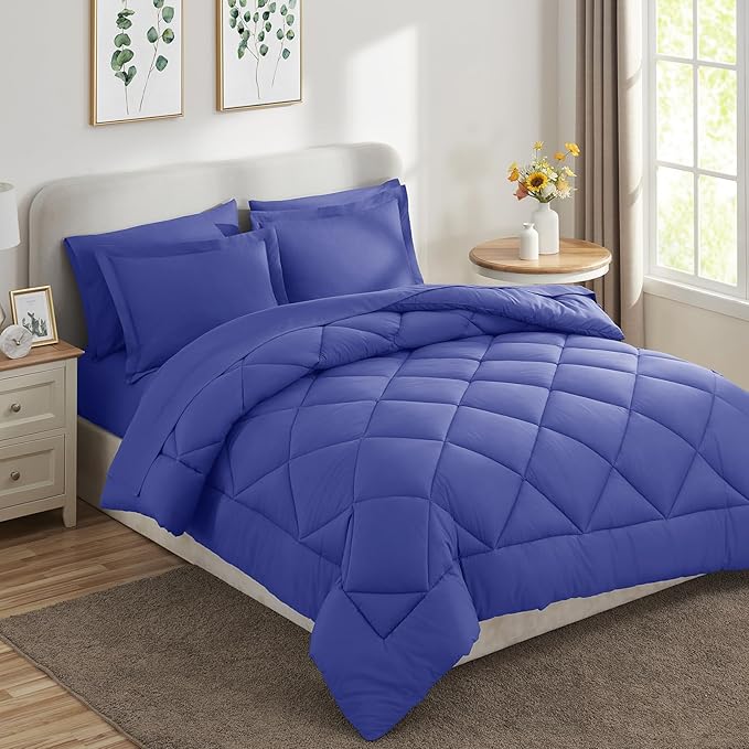 CozyLux Full Size Comforter Sets Very Peri - 7 Pieces Bed in a Bag Full, Luxury Soft Bed Set for All Seasons, Bedding Set with Down Alternative Comforter, Sheets, Pillowcases & Shams