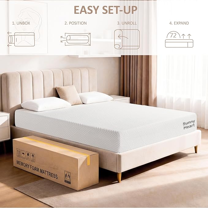 6 Inch Twin Size Memory Foam Mattress, Gel Cooling Bed Mattress with Breathable and Removable Cover, Medium Firm for Pressure & Pain Relief, In a Box | Fiberglass Free | CertiPUR-US Certified