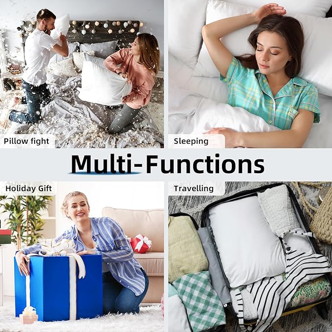 YSTHER 26x26 Euro Pillow Inserts Set of 2, Premium Down Feather Pillows with Cotton Cover, Hypoallergenic Machine Washable Fluffy Decorative Throw Pillows for Couch Bed White