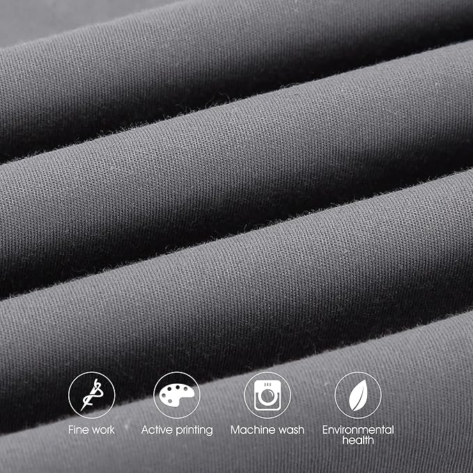Cotton Pillow Protectors/Cases Queen Size with Zipper 4 Pack Grey Color,Cooling & Breathable Bed Pillow Protectors Set of 4 Pillow Cases Cover (Queen Size 20" x 30")