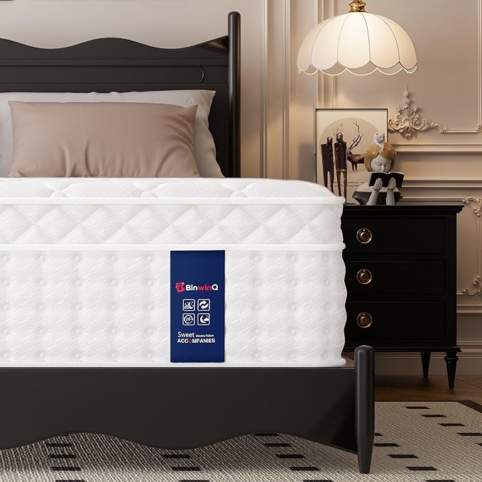 14 Inch Full XL Hybrid Mattress in a Box, Plush Mattress with Gel Memory Foam & Individually Pocketed Springs, Pressure Relief & Motion Isolation, CertiPUR-US Certified, 100-Night Sleep Trial