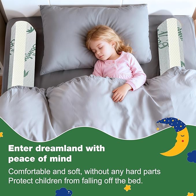 Baby Bed Bumpers for Toddlers, Foam Bed Guard Rail for Kids Bed Twin Full Queen King Size Bed, 1 Pack