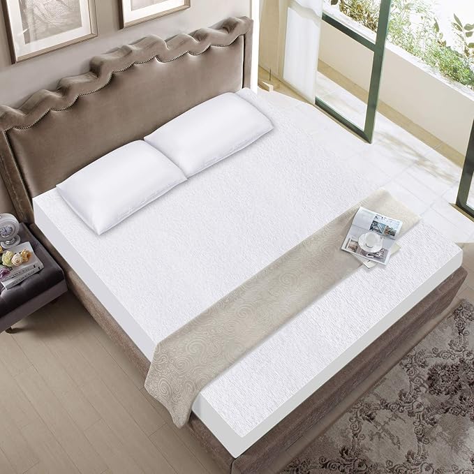 Queen Size Mattress Protector Waterproof,Smooth Top Mattress Protector for Kids,Breathable Skin Friendly and Noiseless Fitted Sheet,Viscose Terry Mattress Cover