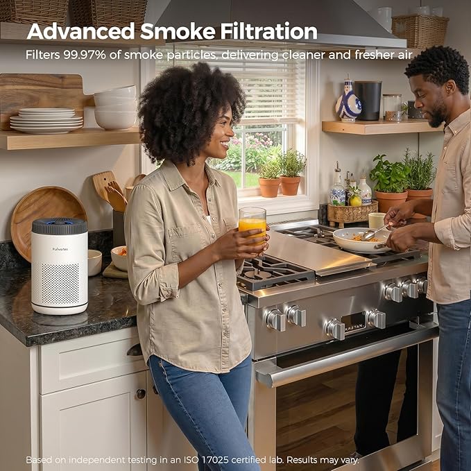 Purivortex Air Purifier for Bedroom, HEPA Air Purifier for Smoke, Dust, Pollen, Pet Dander, Odor & Hair, Quiet Portable Air Cleaner with Sleep Mode, Covers Up to 540 Sq Ft, AC300 Pro White
