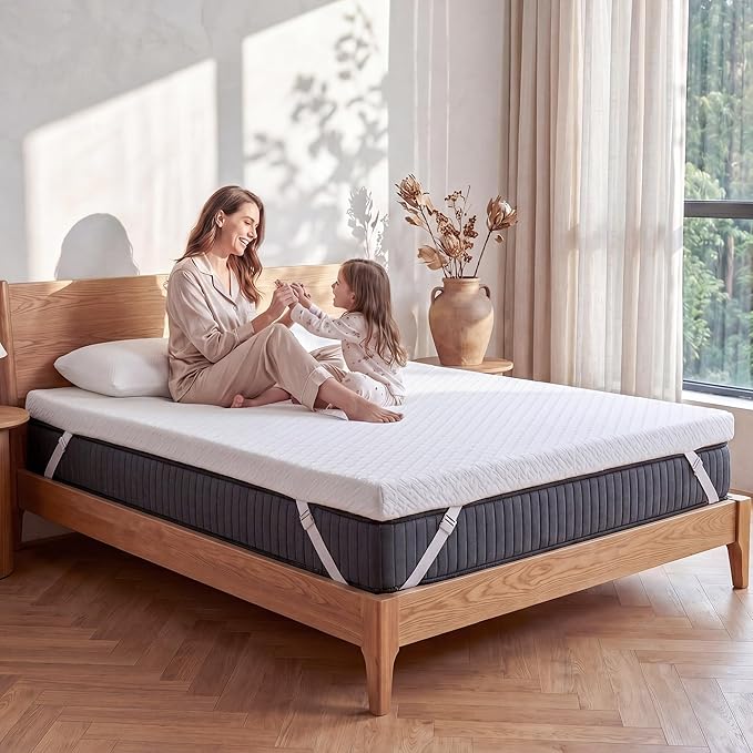VALUXE 3 Inch Gel Memory Foam Mattress Topper Full Size High Density Cooling Pad Pressure Relief Bed Topper (with Removable & Washable Bamboo Cover)