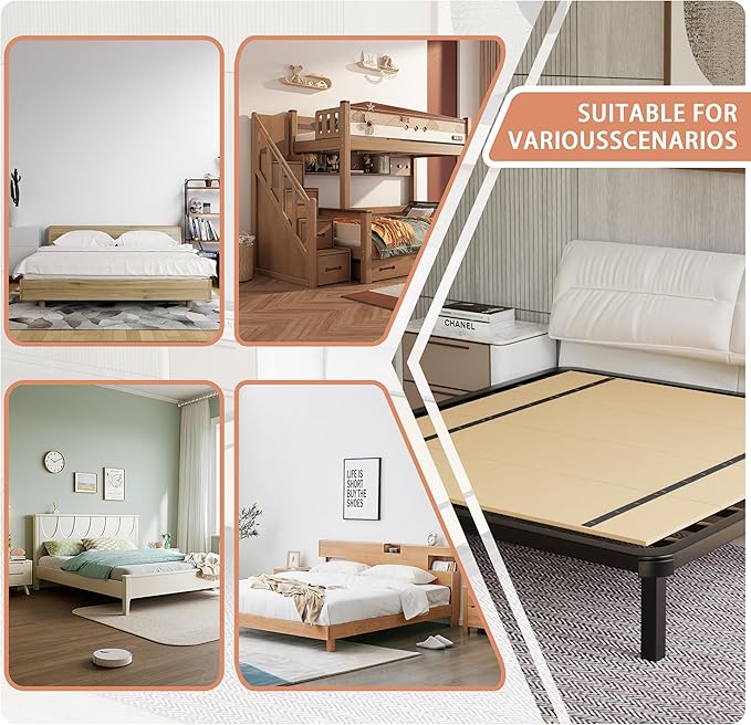 Imperius Foldable Box Spring, Bunkie Board, Bed Support Slats, Bed Boards for Under,King 76"X80"