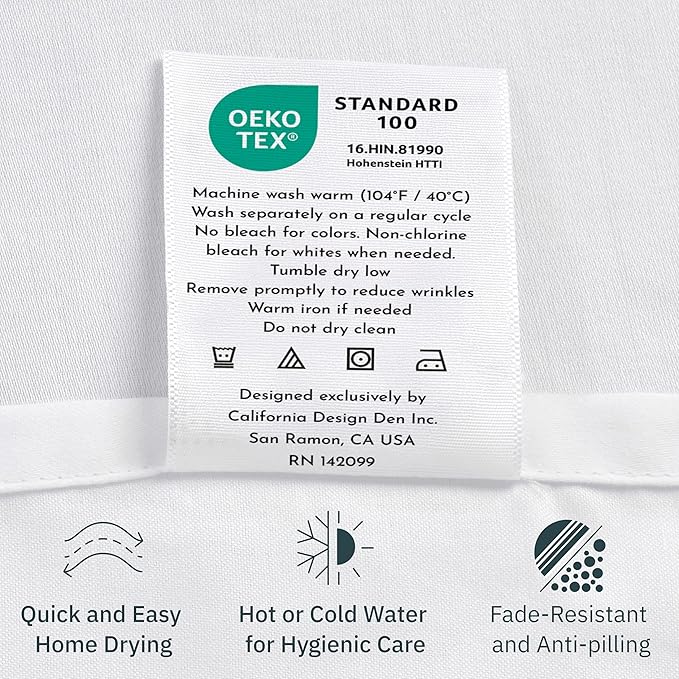 California Design Den King Size Pillowcase Set - 400 Thread Count, 100% Cotton Sateen, Set of 2 Pillow Covers, Soft and Breathable - Striped Bright White