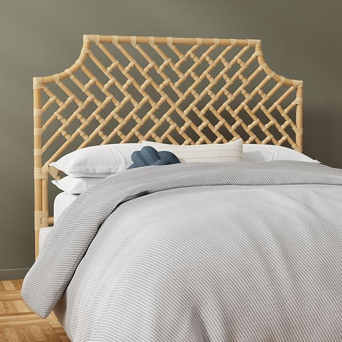 KOUBOO Rattan Chippendal Headboard, Queen Size, Bedroom Furniture, Bohemian Decor, Headboard, Natural