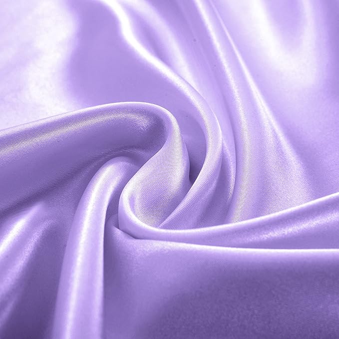 Homiest 4pcs Satin Sheets Set Luxury Silky Satin Bedding Set with Deep Pocket, 1 Fitted Sheet + 1 Flat Sheet + 2 Pillowcases (Queen Size, Lavender)