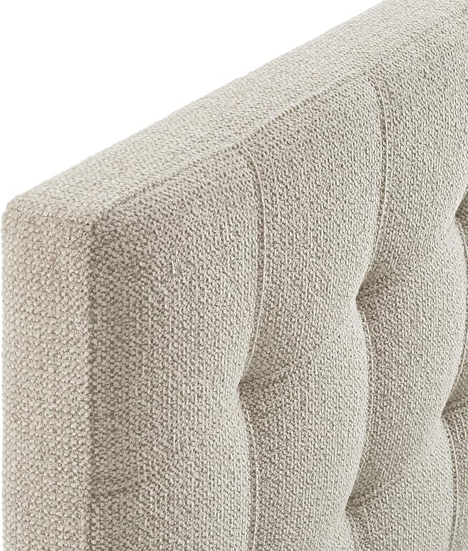 Modway Lily King Size Headboard with Biscuit Tufting in Dove Gray - Fabric Upholstery with Padded Design and 5 Height-Adjustable Mounts