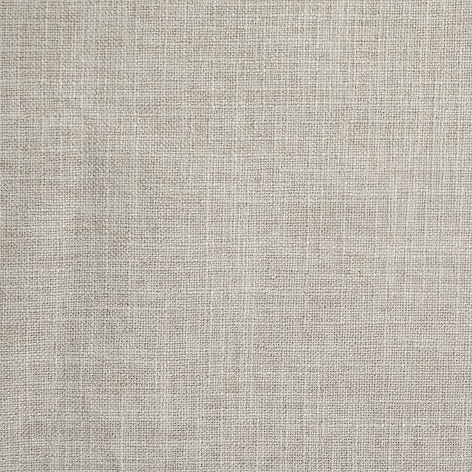 Martha Stewart Britta Platform Bed with Headboard & Footboard, Faux Linen Upholstery with Piping Detail, Rounded Headboard, No Box Spring Needed, Full, Beige