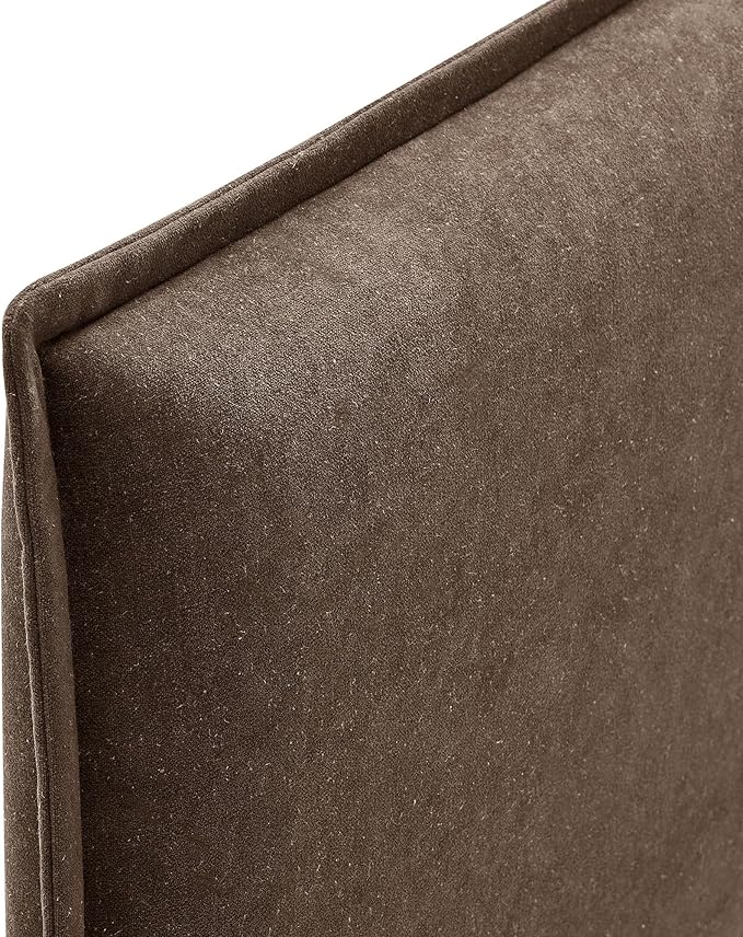 Modway Camille Queen Size Upholstered Linen Blend Headboard with Removable Slipcover – in Cocoa - Padded Pillow Style Headboard with Adjustable Mounting for Queen Beds