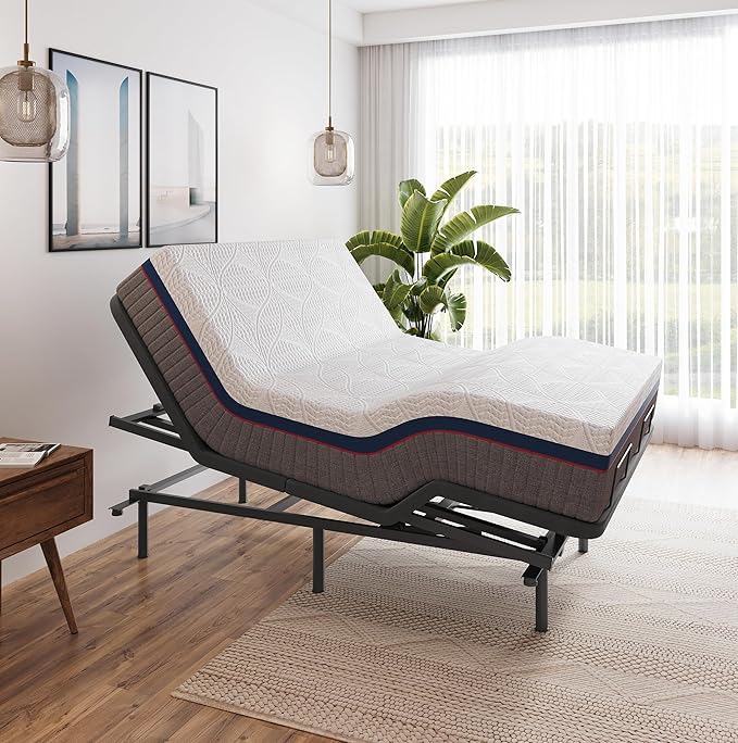 Boyd Sleep Full Body Incline Adjustable Bed Frame, Power Adjustable Base for Side Sleepers, Timed Massage, Anti-Snore, California King