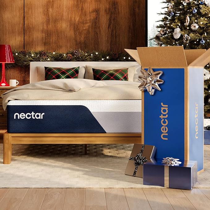 Nectar Queen Adjustable Base & 12” Mattress (New Version) - Head & Foot Incline - Medium Firm Memory Foam - Cooling Top Layer - 3 Massage Settings - 365-Night Mattress Trial & Forever Warranty