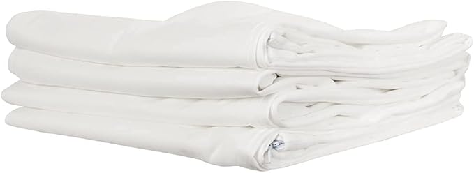 ForPro Professional Collection Premium Waterproof Pillow Protectors, Standard Size Pillow Cases with Zipper, Natural, 4-Count