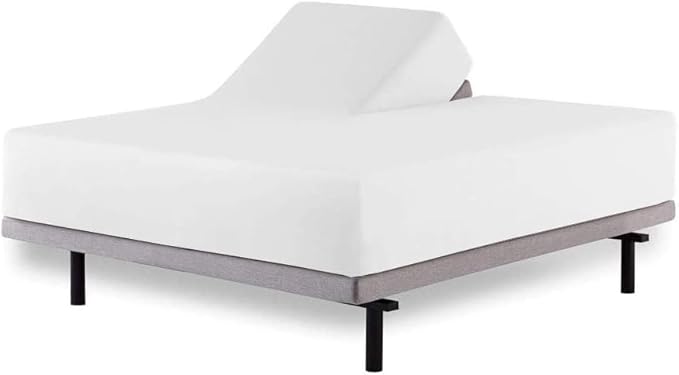 Rajlinen Top Split Head King Sheet Set for Adjustable Beds, Split King Flex Head Sheets, 34 Top Split, 100% Cotton, 16 Deep Pocket, White Solid