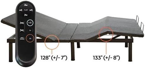 Boyd Sleep Power Adjustable Bed Base with Zero-Gravity, Anti-Snore, and TV Settings, Adjustable Leg Heights, Durable Steel Frame, Whisper Quite Motor, Size Split King