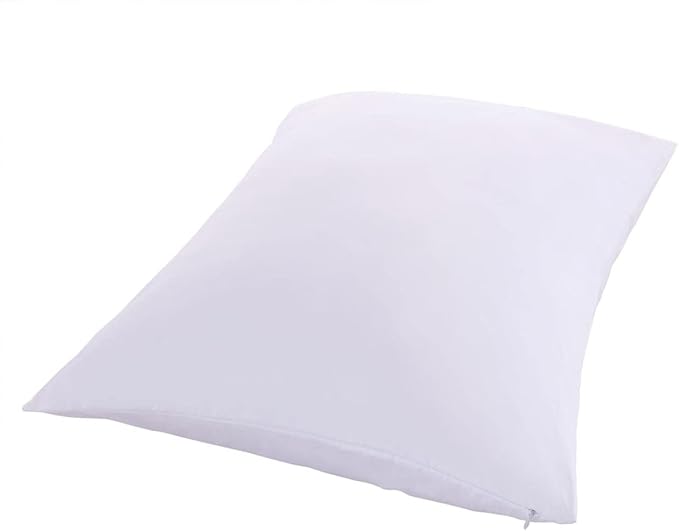 2 Pillow Protectors, Zippered Hypoallergenic Down Proof Pillow Covers, 400 Thread-Count - 100 % Cotton Pillow Protector, White, King Size