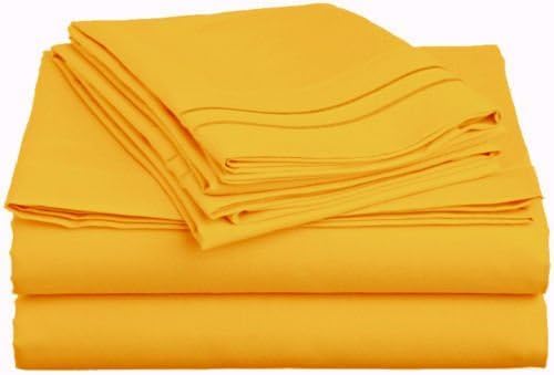 Split King Sheets Set with 2 Twin XL Fitted Sheet - 5 Piece Bedding - Wrinkle Free, Fade Resistant, Double Brushed Microfiber - Deep Pockets/Easy Fit - Mustard Yellow