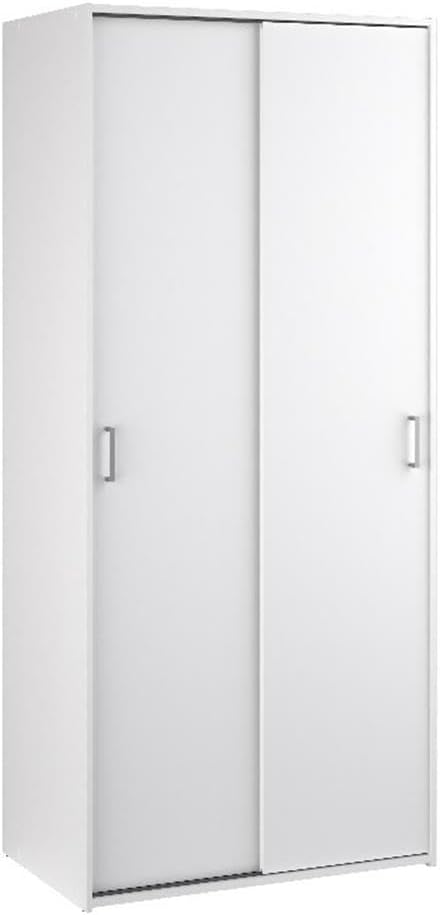 Tvilum Wardrobe with 2 Sliding Doors - Clothing Storage for Bedroom, White