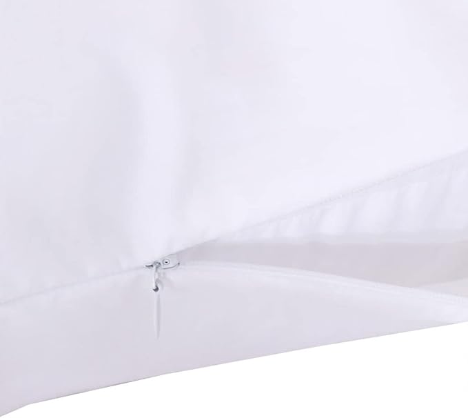 Royal Bedding 2 Pillow Protectors, Zippered Hypoallergenic Down Proof Pillow Covers, 400 Thread-Count - 100% Cotton Pillow Protector, White, Standard/Queen Size (Pack of 2)