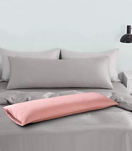 FLXXIE Body Pillow Cover - Super Soft Microfiber 20x54 Body Pillow Case - Envelope Closure, Wrinkle, Stain Resistant 20x54 Long Pillowcase, Pink