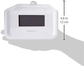 HoMedics Dual Alarm Digital FM Clock Radio Time Projection, 8 Relaxing Nature Sounds, LED Display, Multi-Alarm Snooze, Sleep Timer, Nightlight, Ceiling Clock SoundSpa, White