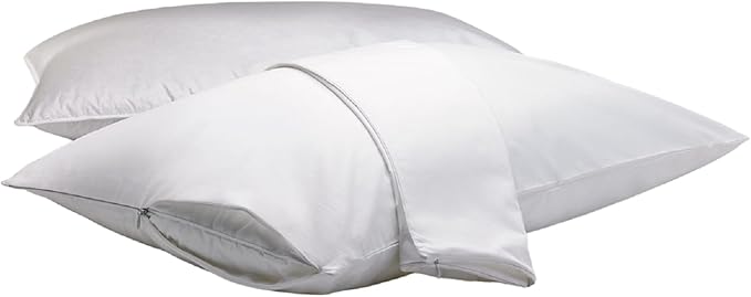 Dependable Industries Deluxe Zippered Vinyl Pillow Covers 2-Pack - 20"x29" Waterproof Protectors, Ideal for Home, Hotel, Hospital - Long-Lasting Pillow Protection(bd5211)