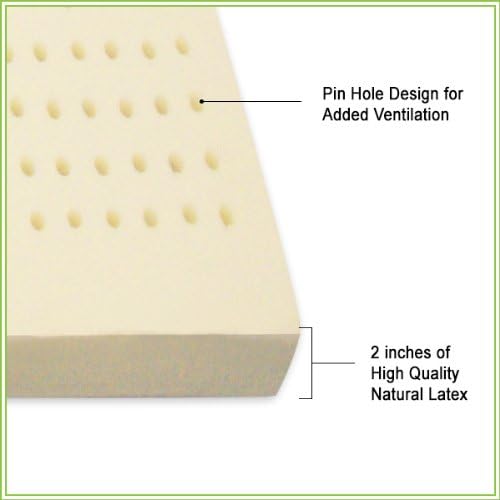 OrganicTextiles 2” Inch Organic Latex Mattress Topper Pad with Rayon Derived from Bamboo Covering with Zipper(King Size, Firm), GOLS Certified, Breathable, Made in USA, Hypoallergenic Soft