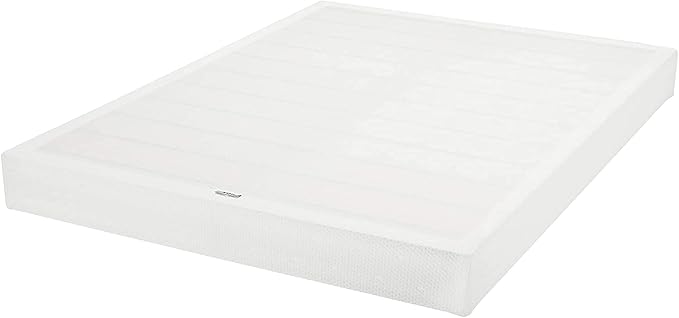 Amazon Basics Smart Box Spring Bed Base, 7-Inch Height Mattress Foundation, Tool-Free Easy Assembly, King Size Bed, Sturdy Support, Durable Construction, 79" x 75.5" x 7", White