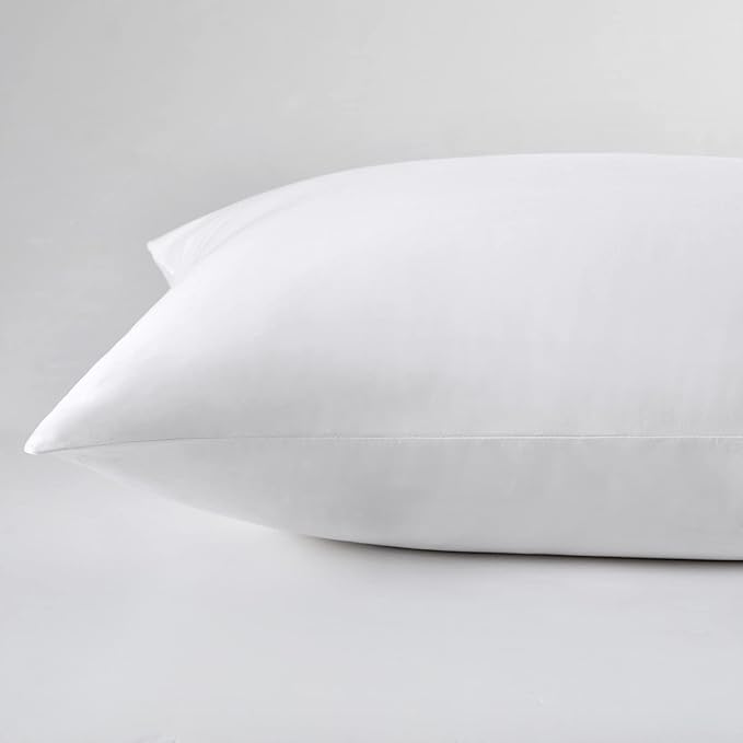 100% Cotton Zippered Pillow Cases King Size Set of 2, Super Soft & Breathable Pillow Protectors with Zipper, White Pillow Case Covers 20x36 Inches