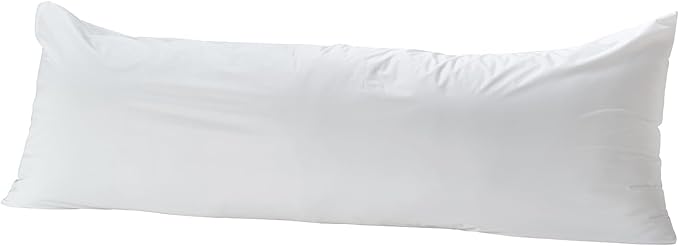 Kingnex Waterproof Down Feather Proof Body Pillow Protectors for 20x54 Pillow Zippered Plain Pillow Cover White 1 Pack Only 21x55