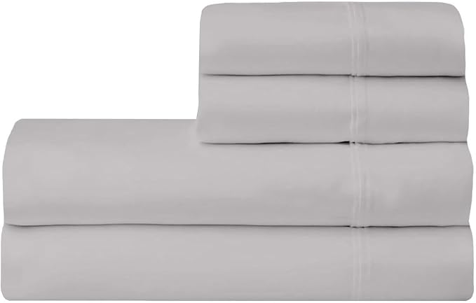 SGI bedding 100% Egyptian Cotton Sheets Full XL Size – 600 Thread Count Sheets Set, Soft, Cooling, 15" Deep Pocket, Luxury Hotel Bedding, Breathable, Durable - Silver