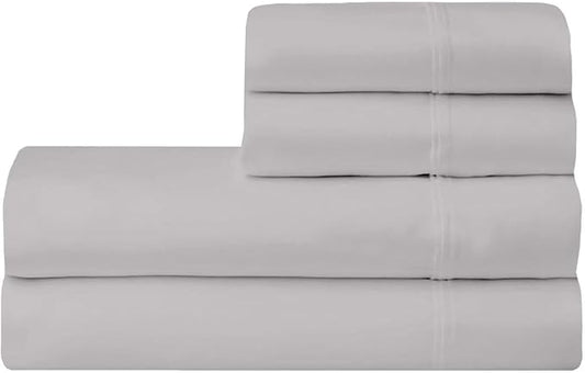SGI bedding 100% Egyptian Cotton Sheets Full XL Size – 600 Thread Count Sheets Set, Soft, Cooling, 15" Deep Pocket, Luxury Hotel Bedding, Breathable, Durable - Silver